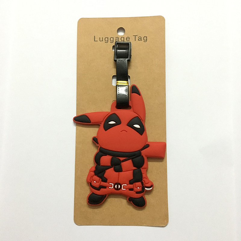 Etiquetas de equipaje de superhéroe de dibujos animados de Disney para hombre, identificación de nombre de silicona, Maleta de viaje, bolso, accesorios, etiqueta portátil de regalo