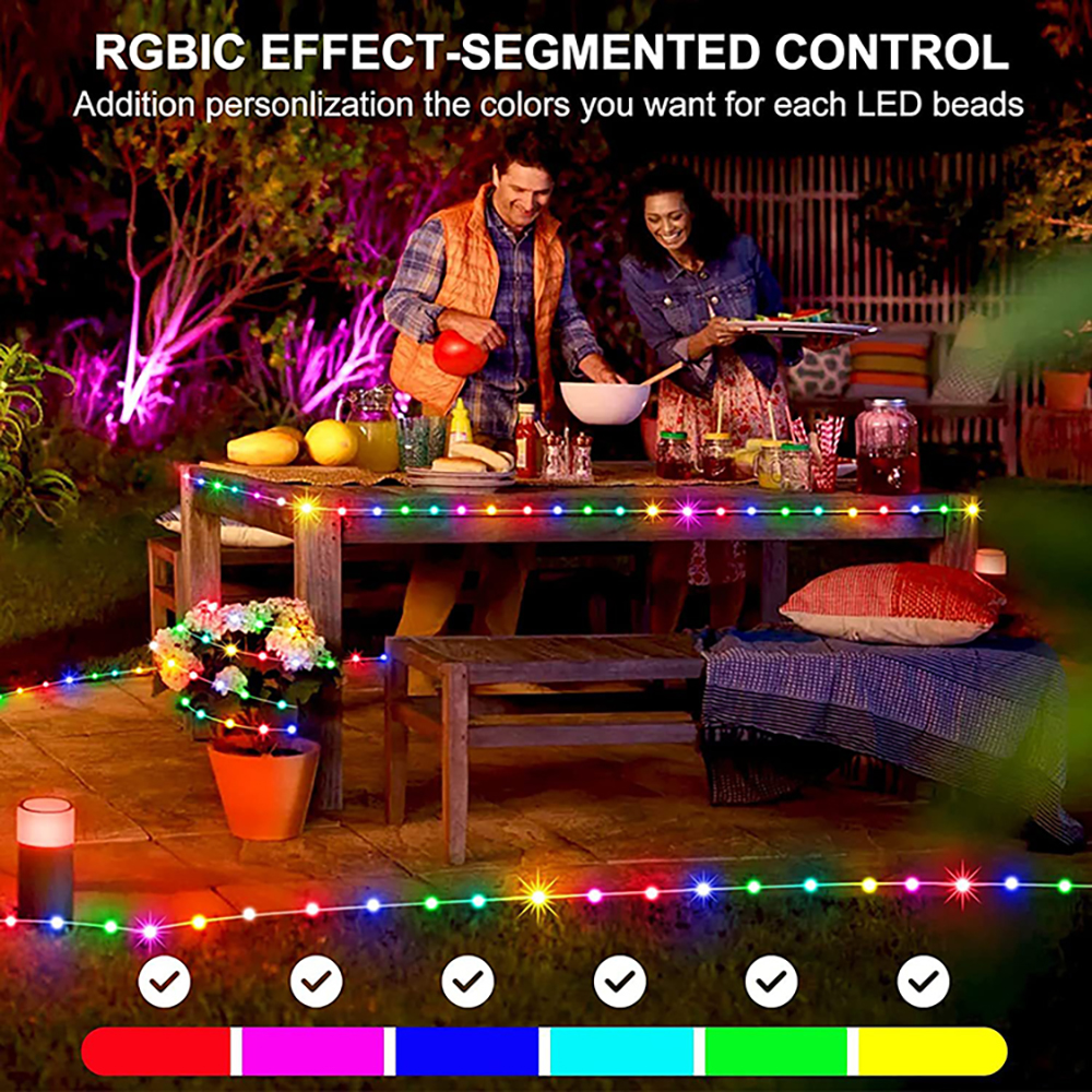 40M LED Outdoor Christmas Decorative Light RGB IC Bluetooth APP Control 5V USB LED Fairy Tale Light String For Wedding Party