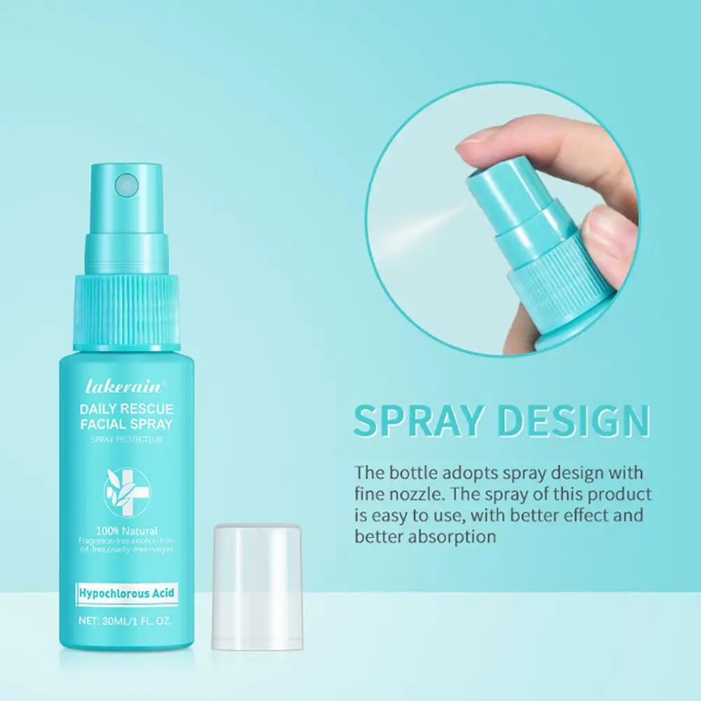 Semprotan Wajah Penyelamatan 30Ml untuk Kulit Sensitif Semprotan Asam Hipoklorit Membantu Mengurangi Kemerahan Semprotan Penyeimbang PH yang Menenangkan