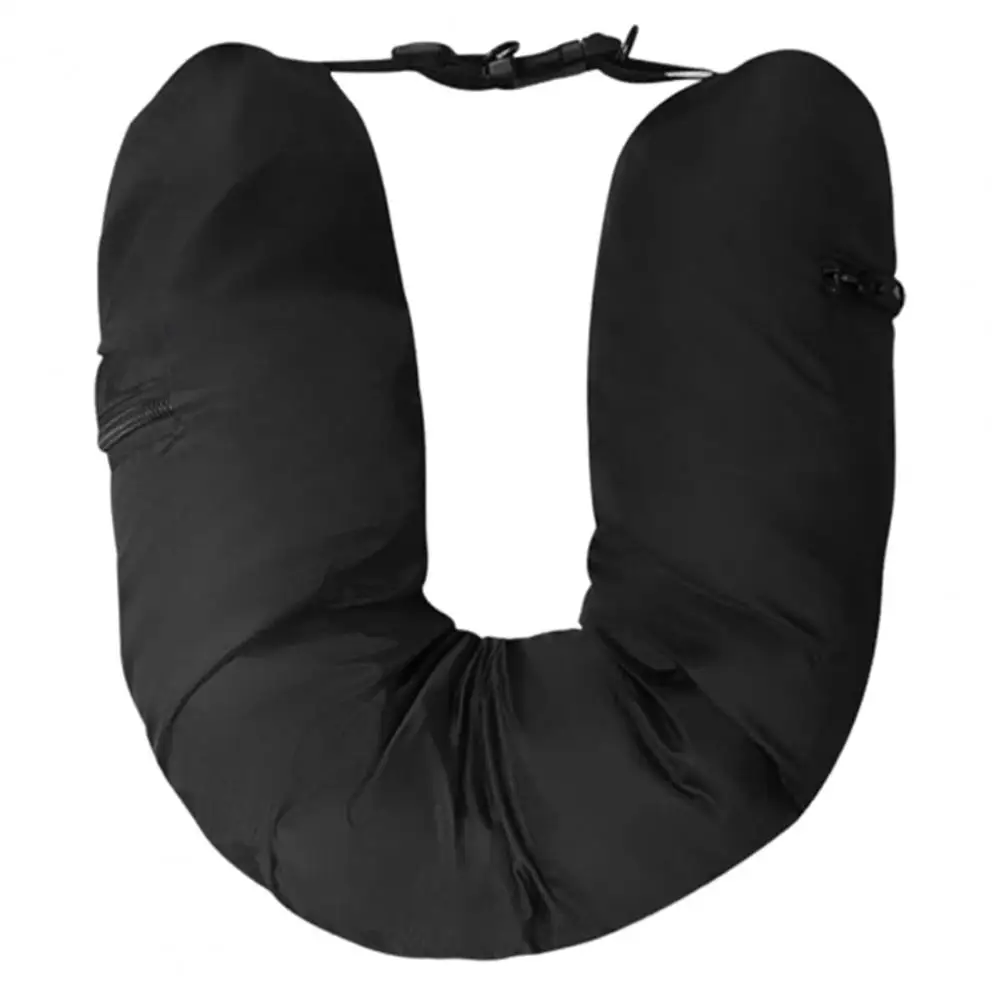 Almohada de viaje para el cuello, almohada de viaje con relleno automático, almohada de cuello rellenable portátil para viajes con cojín de soporte recargable para coche