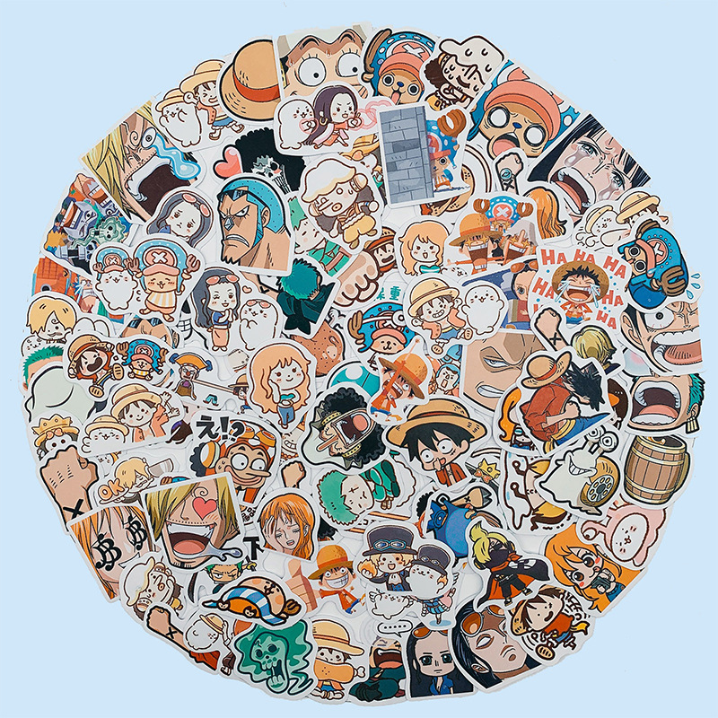 100PCS Nette Cartoon Ein Stück Aufkleber Kawaii Hand Konto DIY Aufkleber kinder Tagebuch Aufkleber Pack Schlafzimmer Dekor