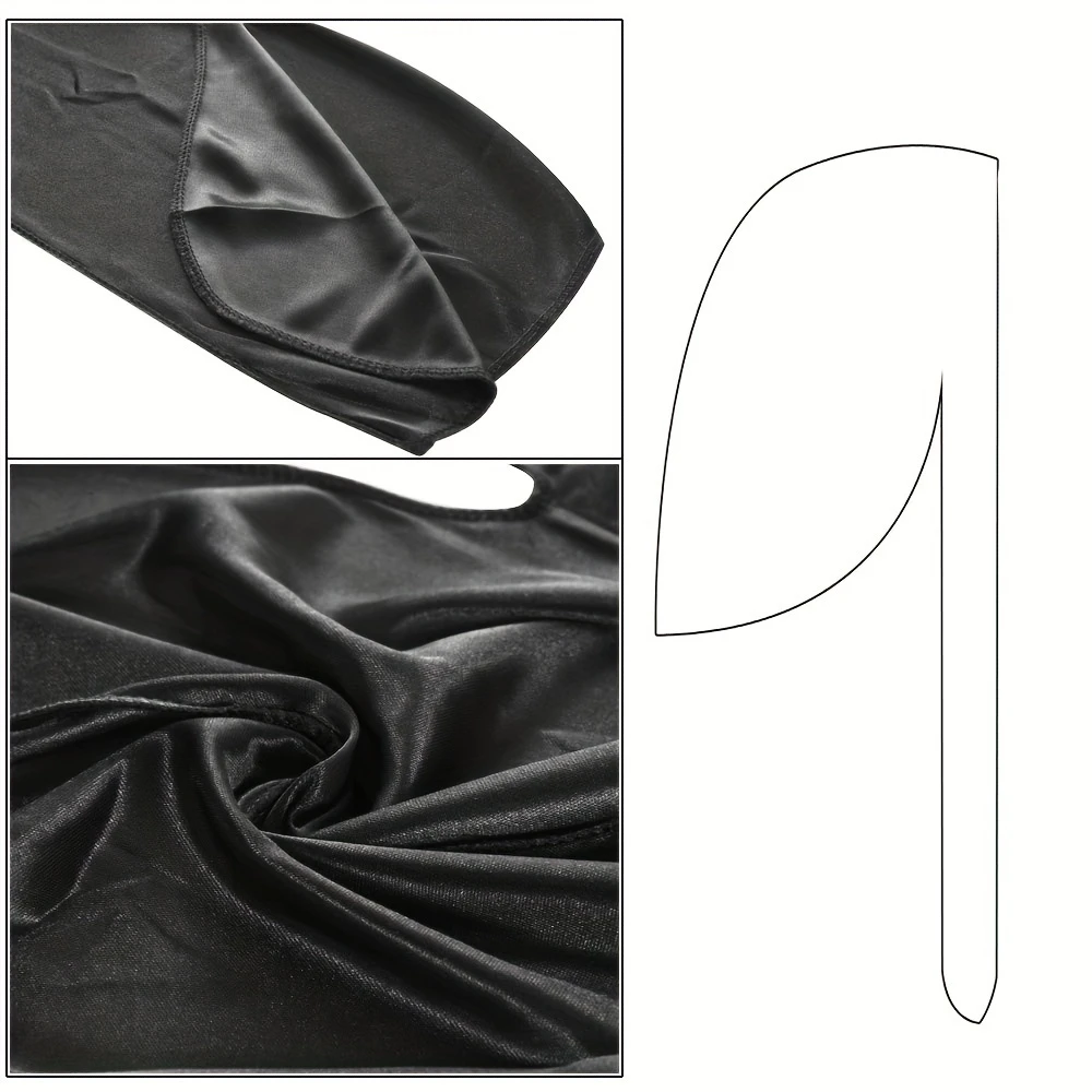 Unissex longo de seda durag cauda longa lenço de seda muçulmano doo pano pirata chapéu durag quimio bonés crânio chapéu turbante faixa de cabelo bandanas