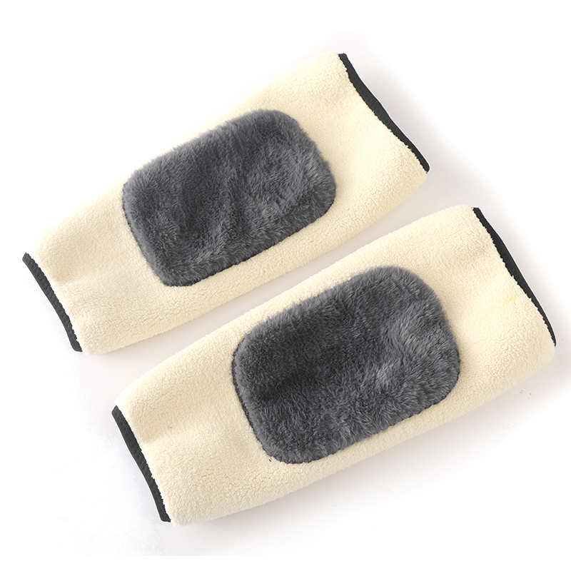Men's and women's winter warm knee pads, soft and fluffy knee heaters, elderly joint and cold leg covers, adjustable size