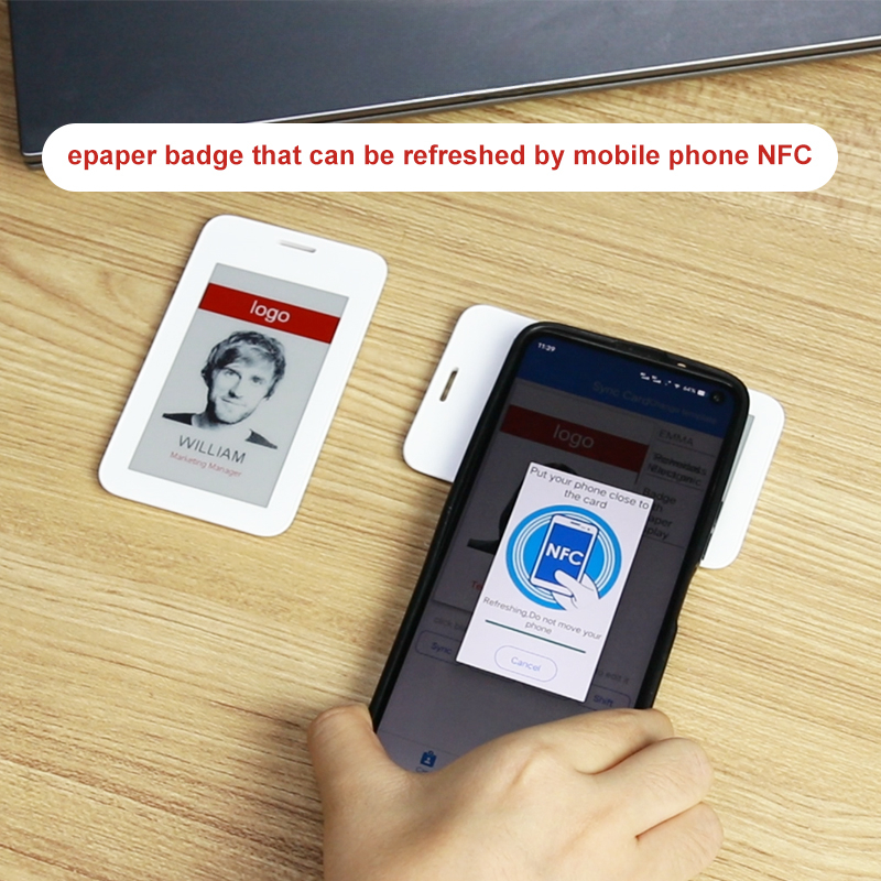 Мобильное приложение Refresh No Battery Eink, значок с именем, смарт-карта контроля доступа, NFC-этикетка ePaper, идентификационная карта для мероприятий, этикетка, цифровая рамка ESL