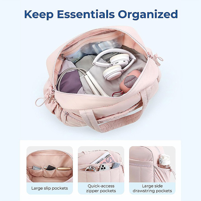 Bolsa de viagem leve sacola esportiva ombro bolsa de ginástica bagagem para mulheres fim de semana com vários bolsos à prova d'água