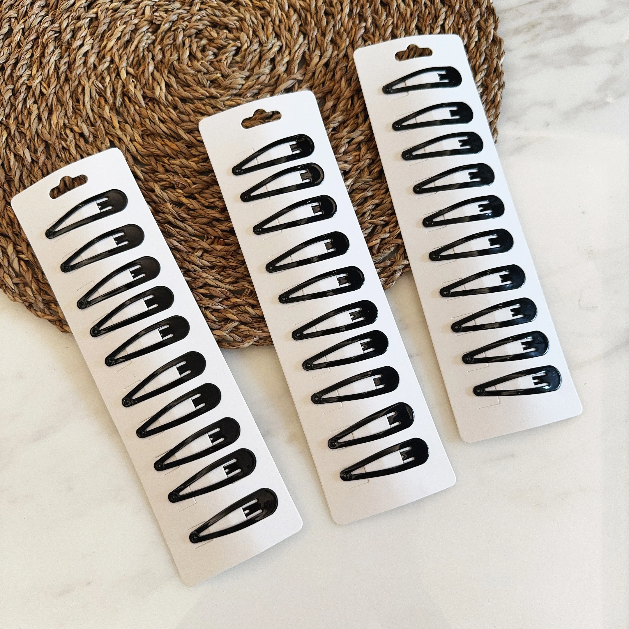 Wholesale 10/20/50/100pcs/set Women Black Waterdrop Shape Basic Alloy Hair Clips BB hairpins Barrettes Fashion Hair Accessories
