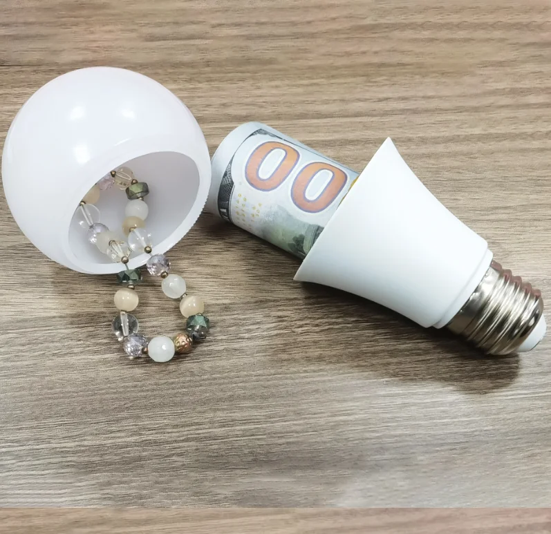 Secret Light Bulb Home Diversion Stash Can, compartimento escondido, recipiente seguro, esconderijo, armazenamento escondido