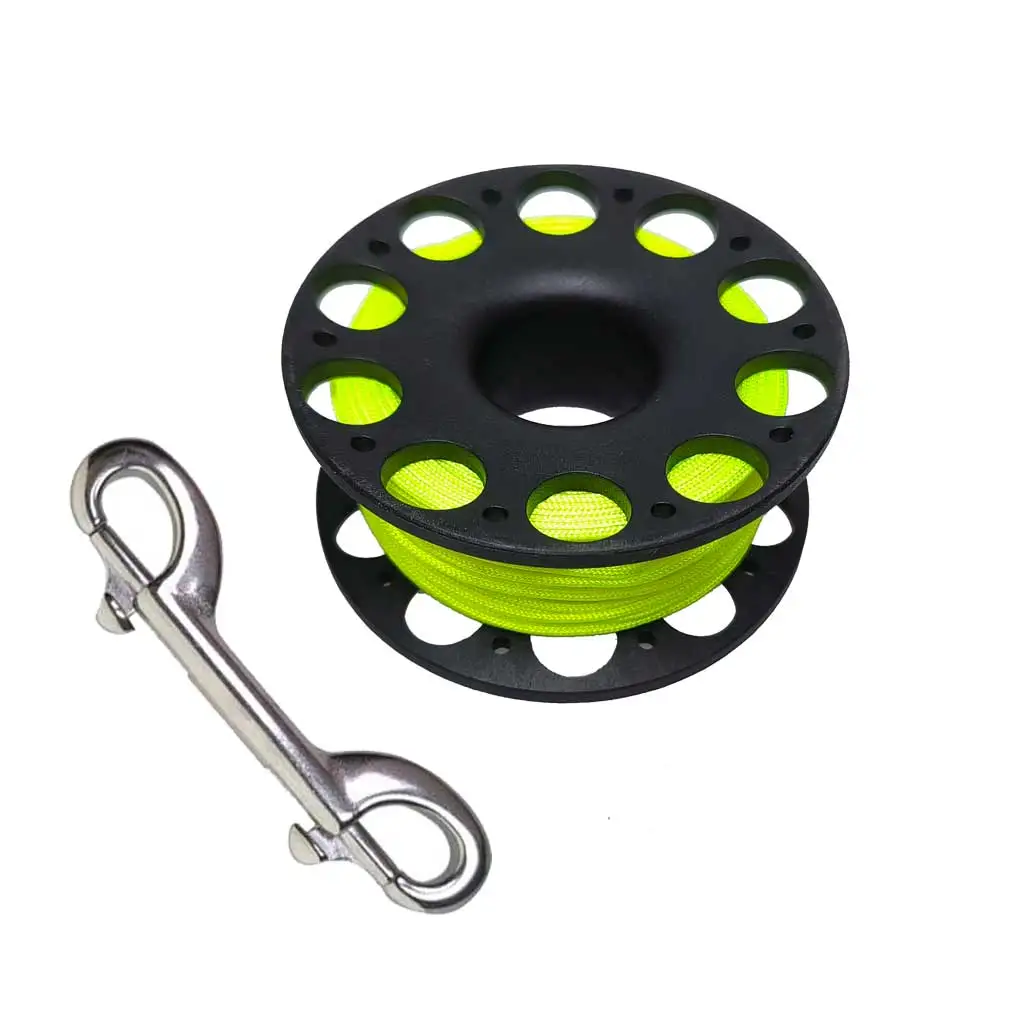 Bobina per immersioni subacquee Bobina per dito Grotta Wreck Attrezzatura di sicurezza per immersione Accessori per ganci SMB con gancio a doppia estremità