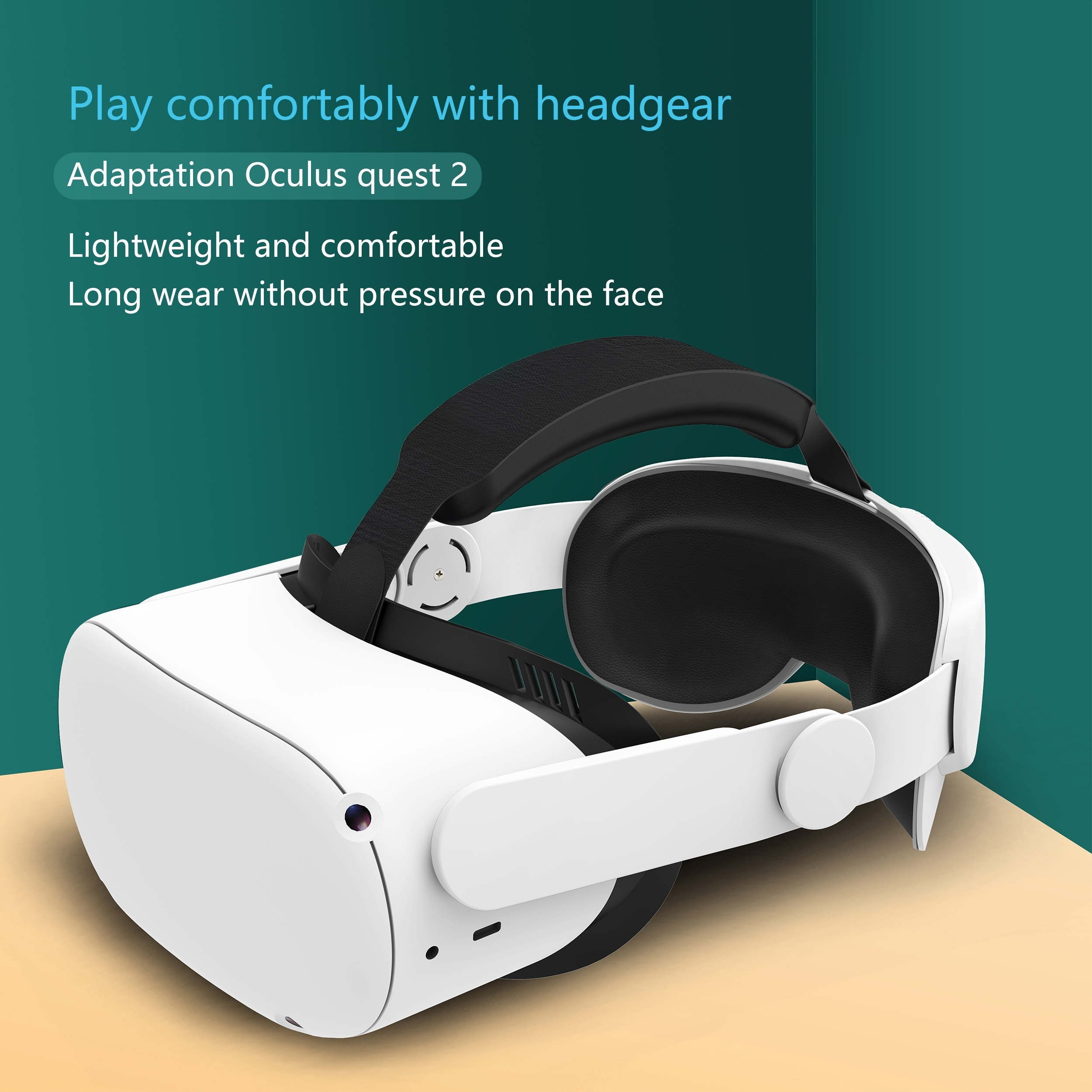 HUNDAI Design für Meta Quest 2/Oculus Quest 2 Elite-Gurt, verstellbarer Kopfgurt