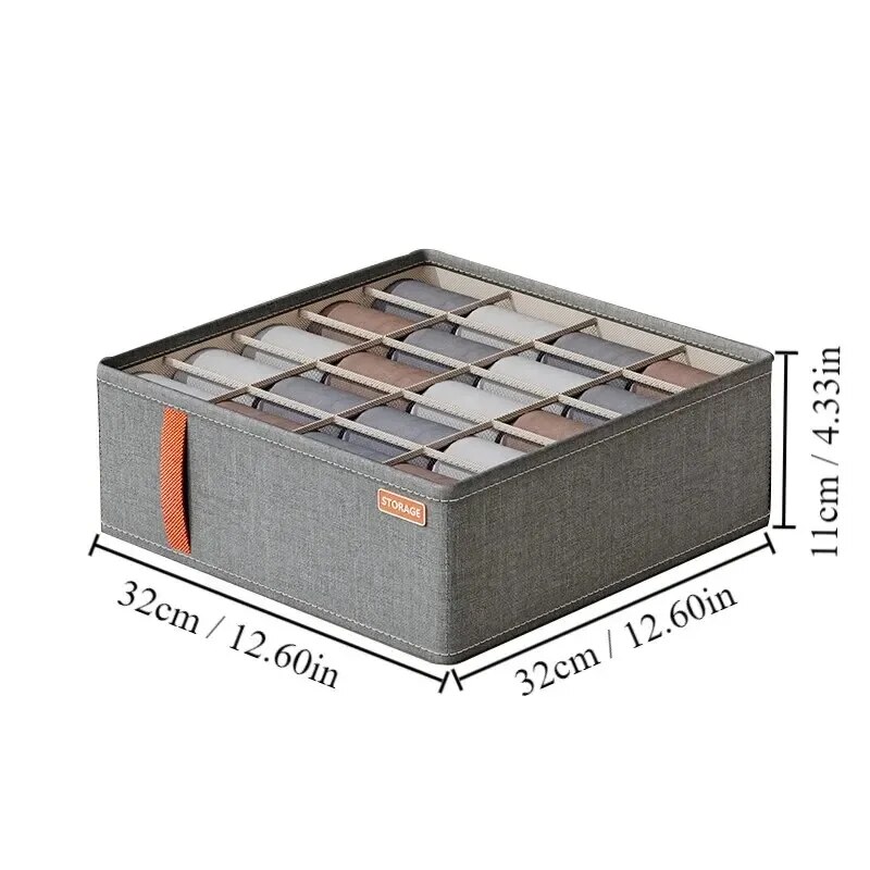 1pc Dunkelgrau Unterwäsche Lagerung Box Socken Unterwäsche Lagerung Schublade Division Multifunktionale Haushalt Kleiderschrank Klassifizierung