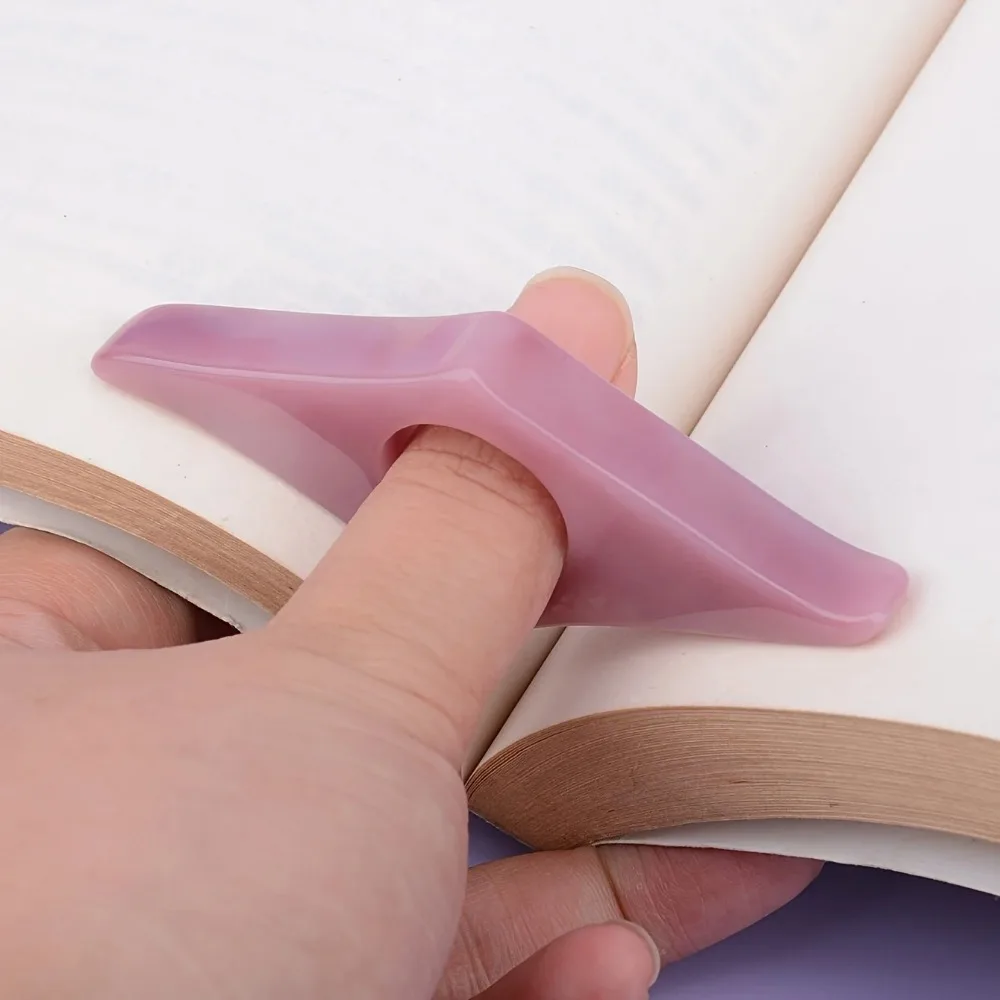Soporte creativo para libros de pulgar de resina, ayuda para lectura y expansor, reduce la fatiga ocular, marcapáginas duradero, para estudiantes y lectores, 1 ud.