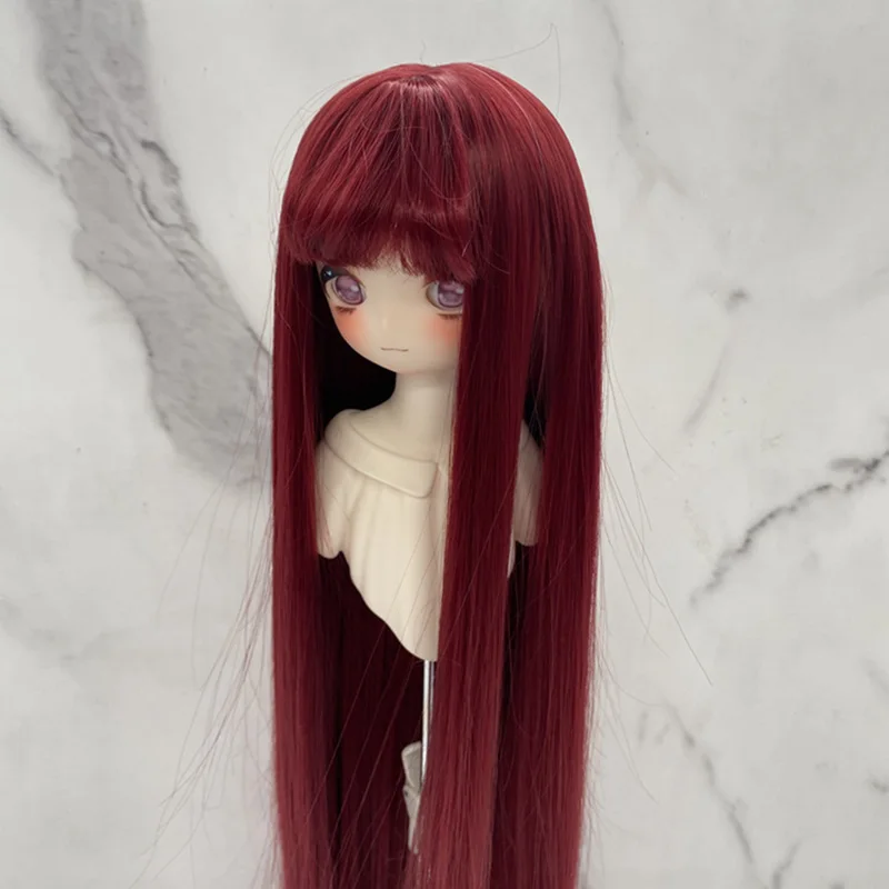 Новый парик куклы Bjd 1/3, 1/4 и 1/6 с челкой, длинный прямой парик для девочек, аксессуары для макияжа «сделай сам»
