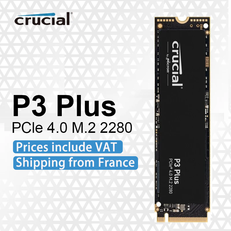 Crucial P3 Plus 2 TB 1 TB 500 GB PCIe Gen4 3D NAND NVMe M.2 SSD, bis zu 5000 MB/s