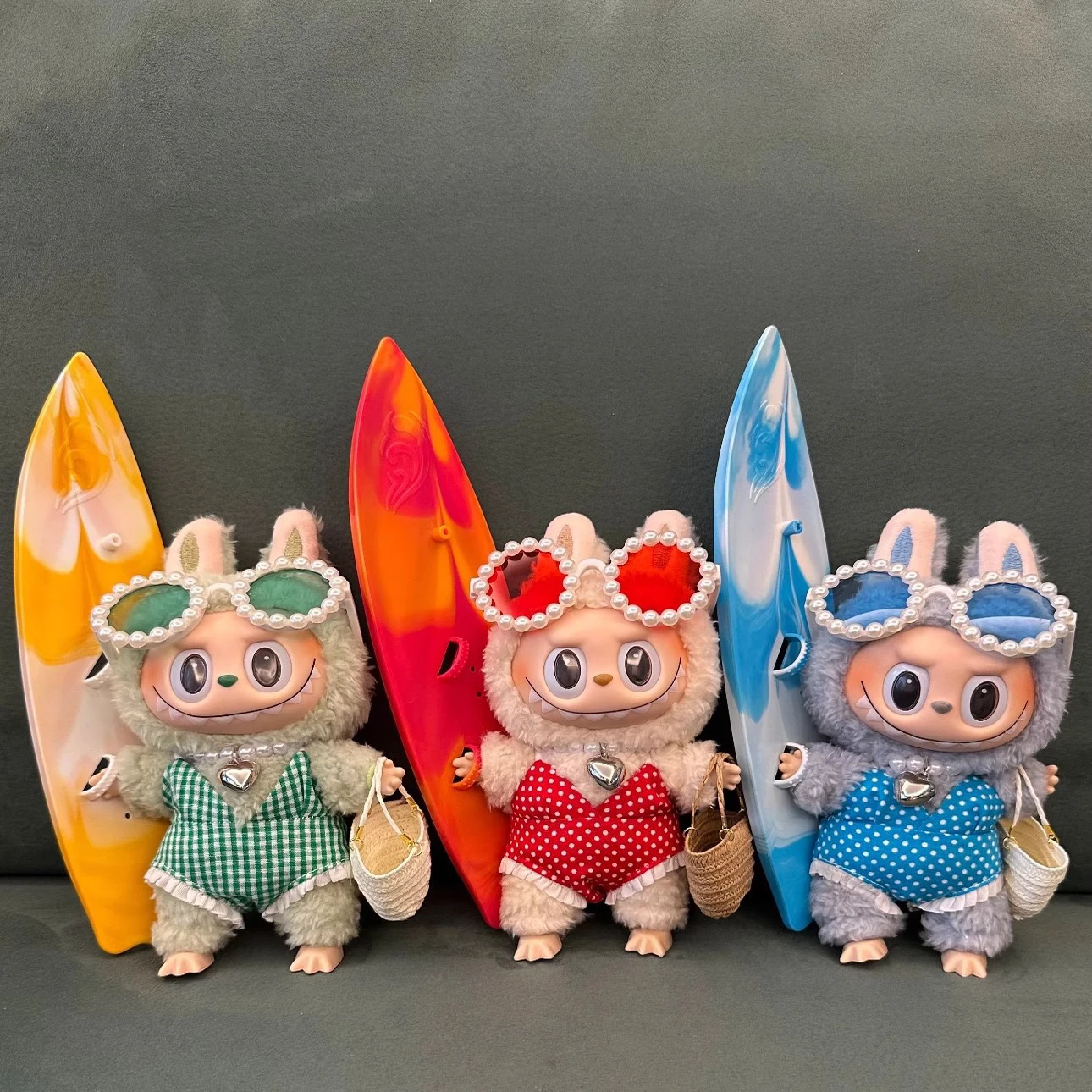 Swimsuit Glasses Beach Diving Surfboard Swimming Circle for 15/17cm Ropa Labubu V1/V2/V3 Doll Doll'S Clothes Outfit Accessories