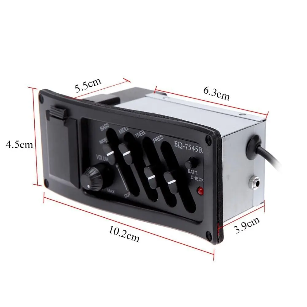 Preamplificatore per chitarra acustica a 4/5 bande EQ Equalizzatore Amplificatore sintonizzatore pickup piezoelettrico