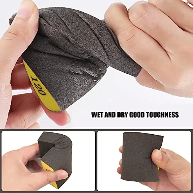 6 PCS Sanding Sponges Grit Sander Sponges for Metal Coarse Medium Fine Grit Sand Paper Brick Sanding Blocks for Wood