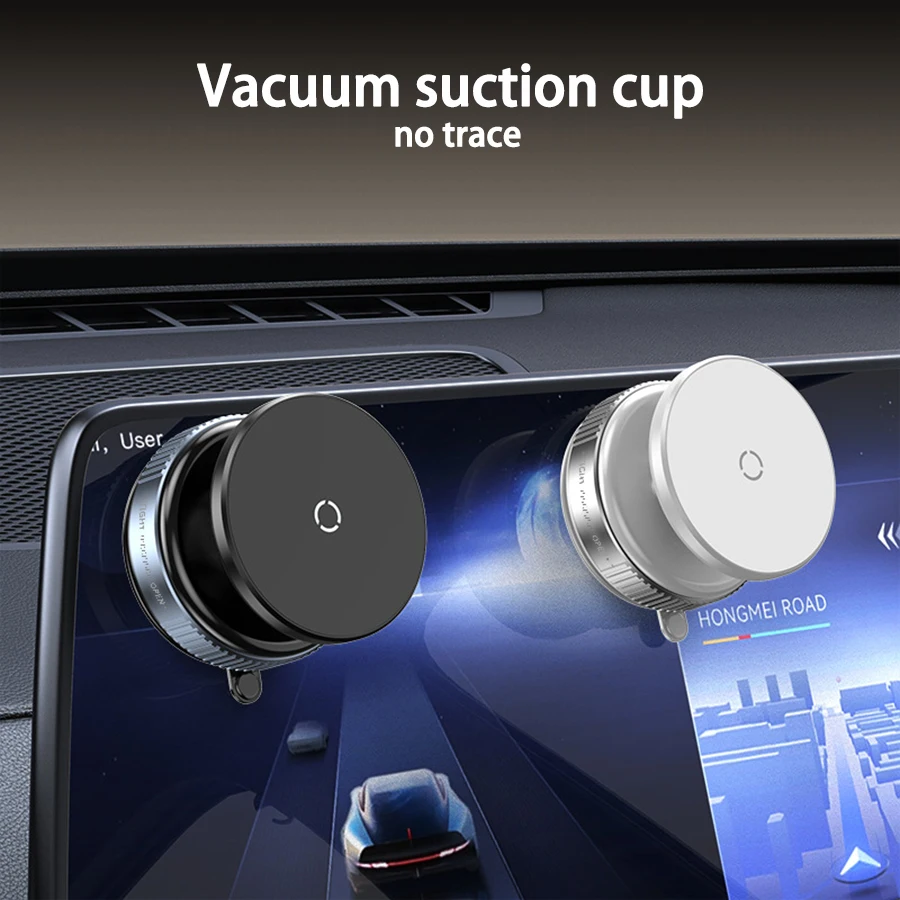 Soporte para teléfono para automóvil, soporte inteligente para automóvil con vacío magnético Magsafe 360 °   Soporte de ventosa de adsorción de vacío magnética de rotación para coche