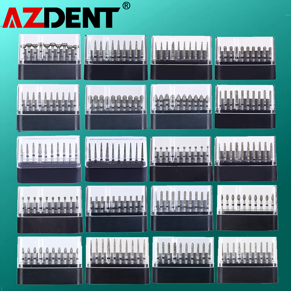 10 ชิ้น/กล่อง Dia.1.6mm Dental Diamond Burs เจาะ Handpiece ความเร็วสูงขัดเครื่องมือทันตแพทย์