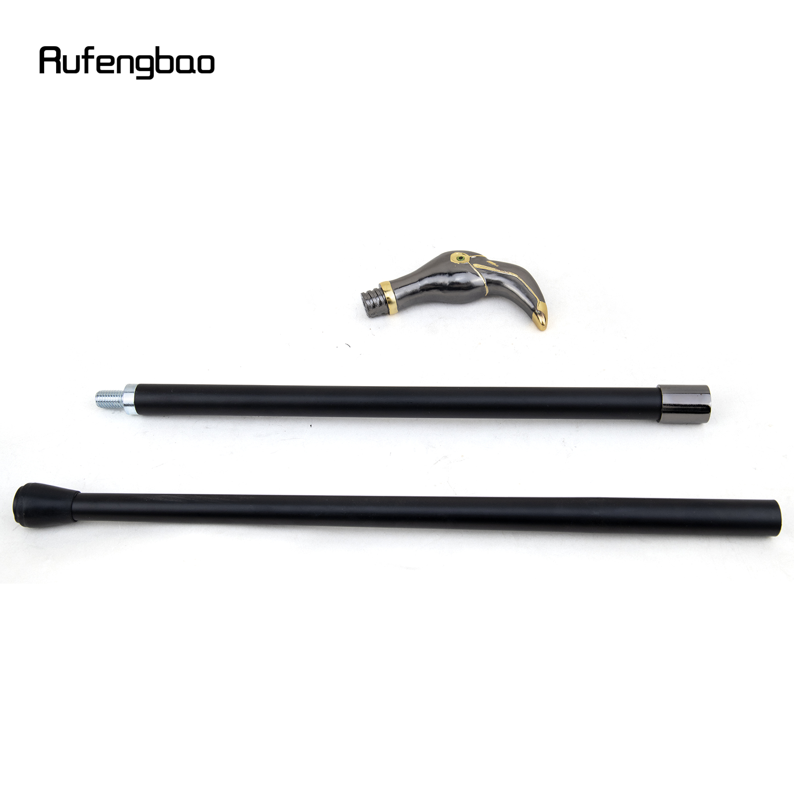 Ouro preto luxo pica-pau lidar com bengala moda decorativa bengala elegante cosplay cana botão crosier 90cm