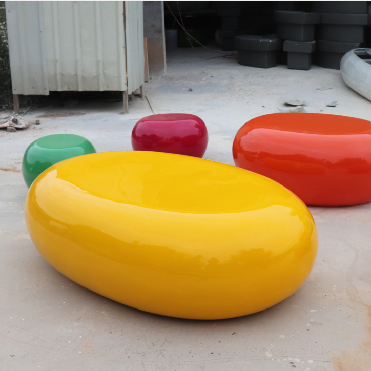 Silla de ocio de fibra de vidrio para centro comercial, asiento de ocio de adoquines, taburete de descanso de espera para centro comercial grande al aire libre