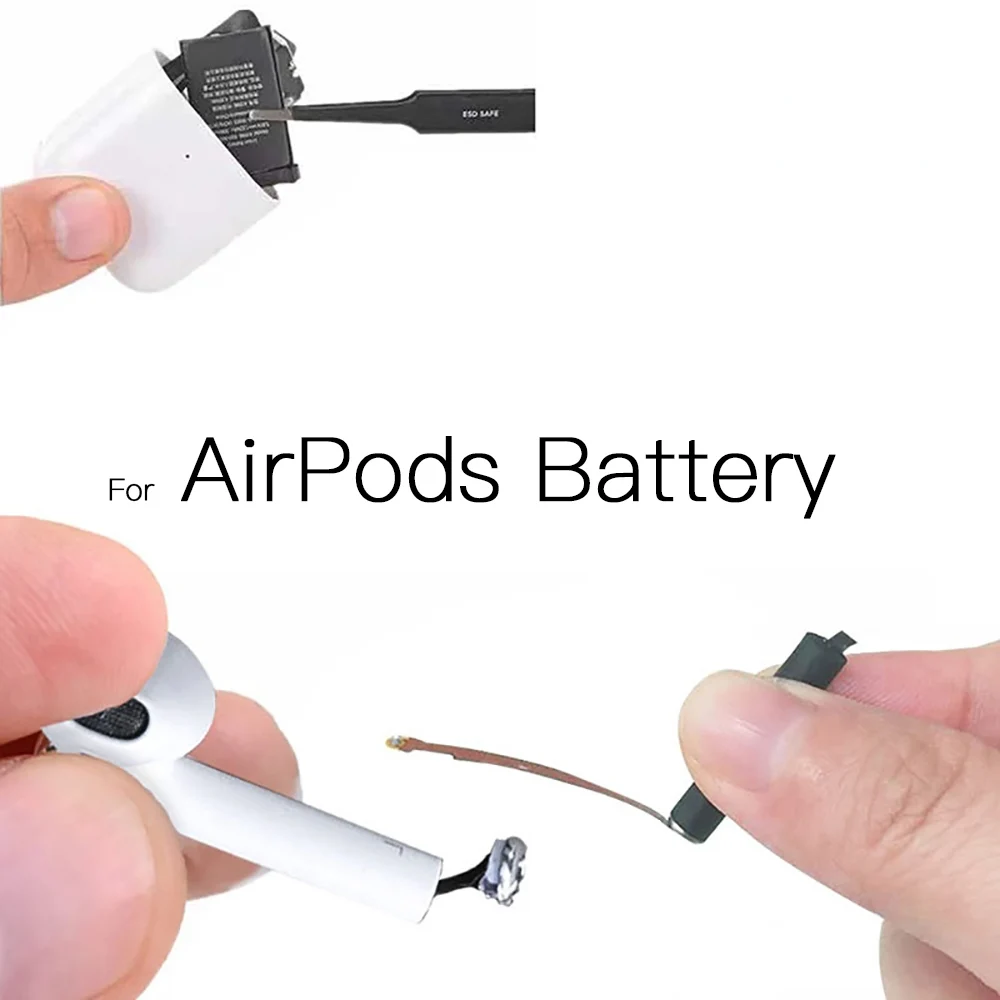 Replace Battery For Airpods 1st 2nd A1604 A1602 A1523 A1722 A2032 A2031 Air Pods 1  2 A1596 replaceable Batteries GOKY93mWhA1604