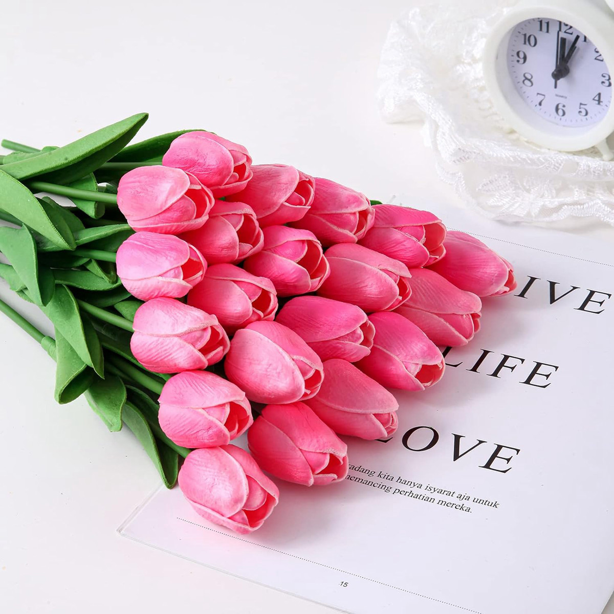 10Pcs Artificial Flower Realistic Touch Tulip for Scrapbooking Vase Home Decor Wedding Garden Arch Garland  Mother's Day Bouquet