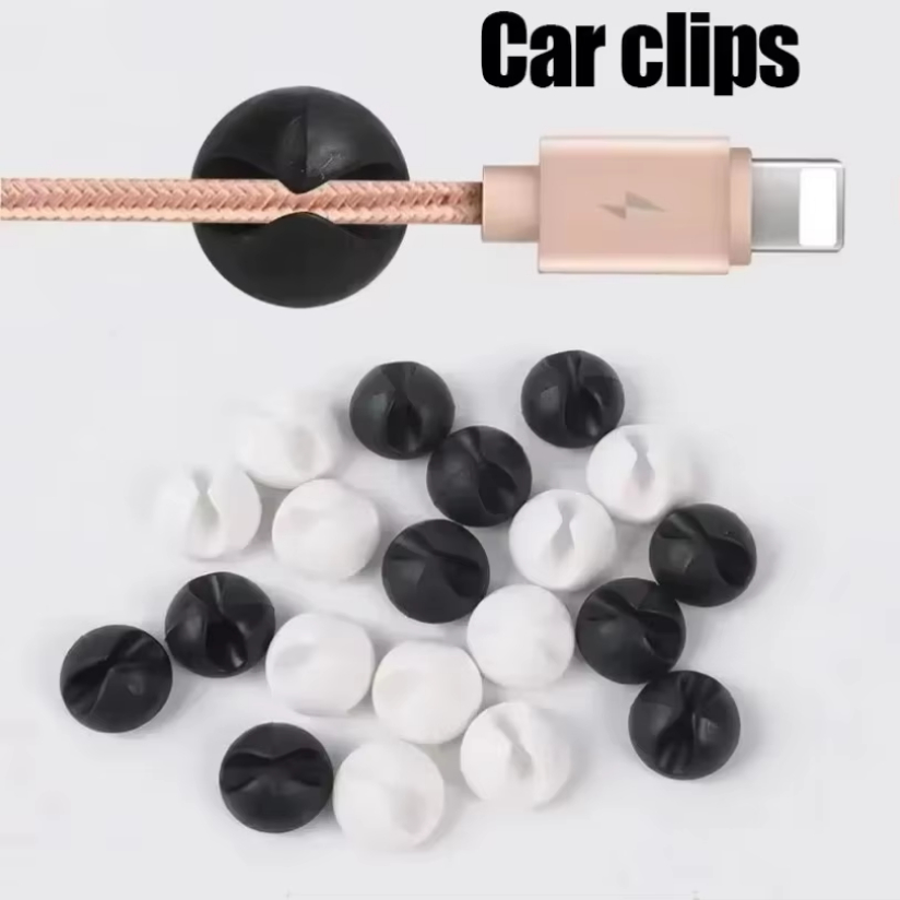 1/5/10/20 pçs cabos de dados de borracha titular protetor cabo mini cabo de dados de mesa usb tipo-c organizador para smartphones clipes de carro