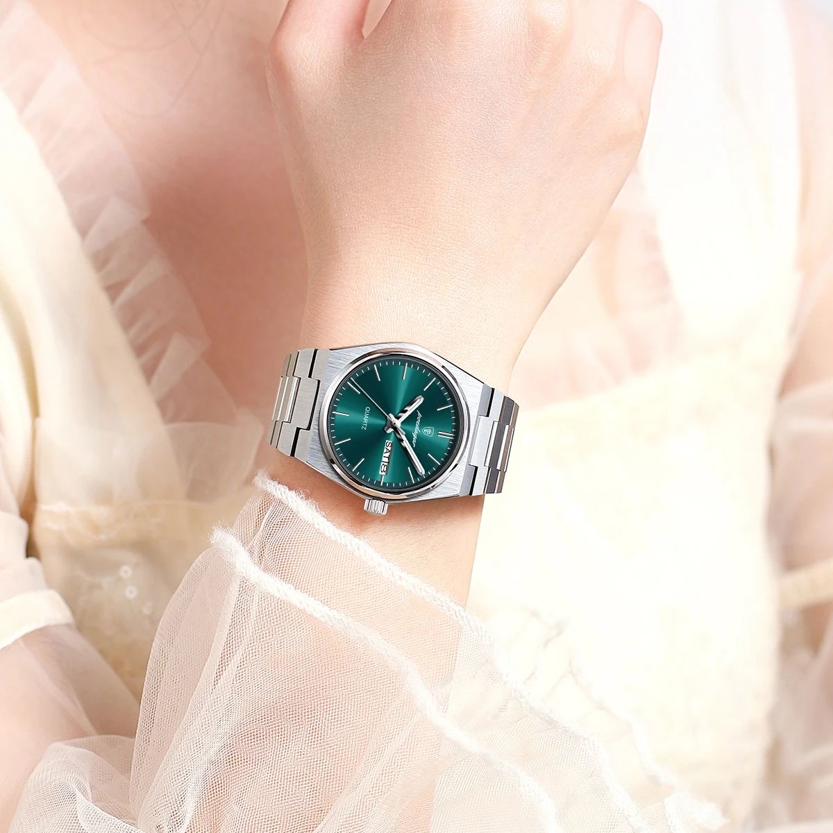 Reloj POEDAGAR de lujo para mujer, elegante reloj de cuarzo, resistente al agua, luminoso, fecha, semana, relojes de acero inoxidable para mujer