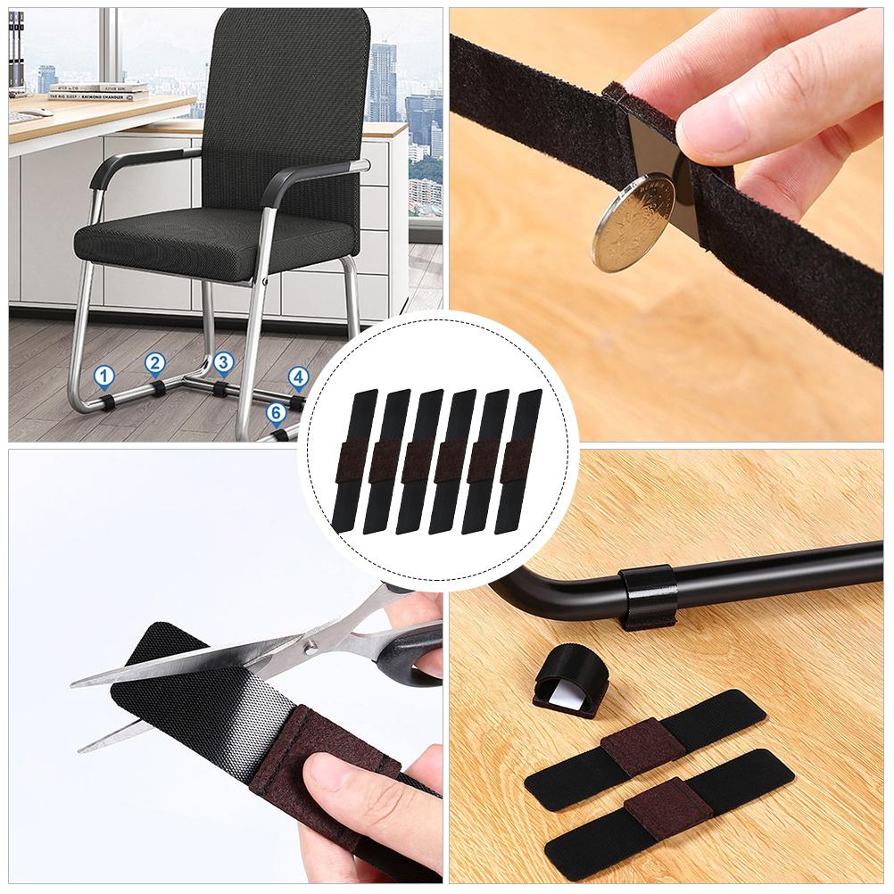 12 Pcs Black Office Chair Bow Pads Wear-resistant Wrap-around Felt Furniture