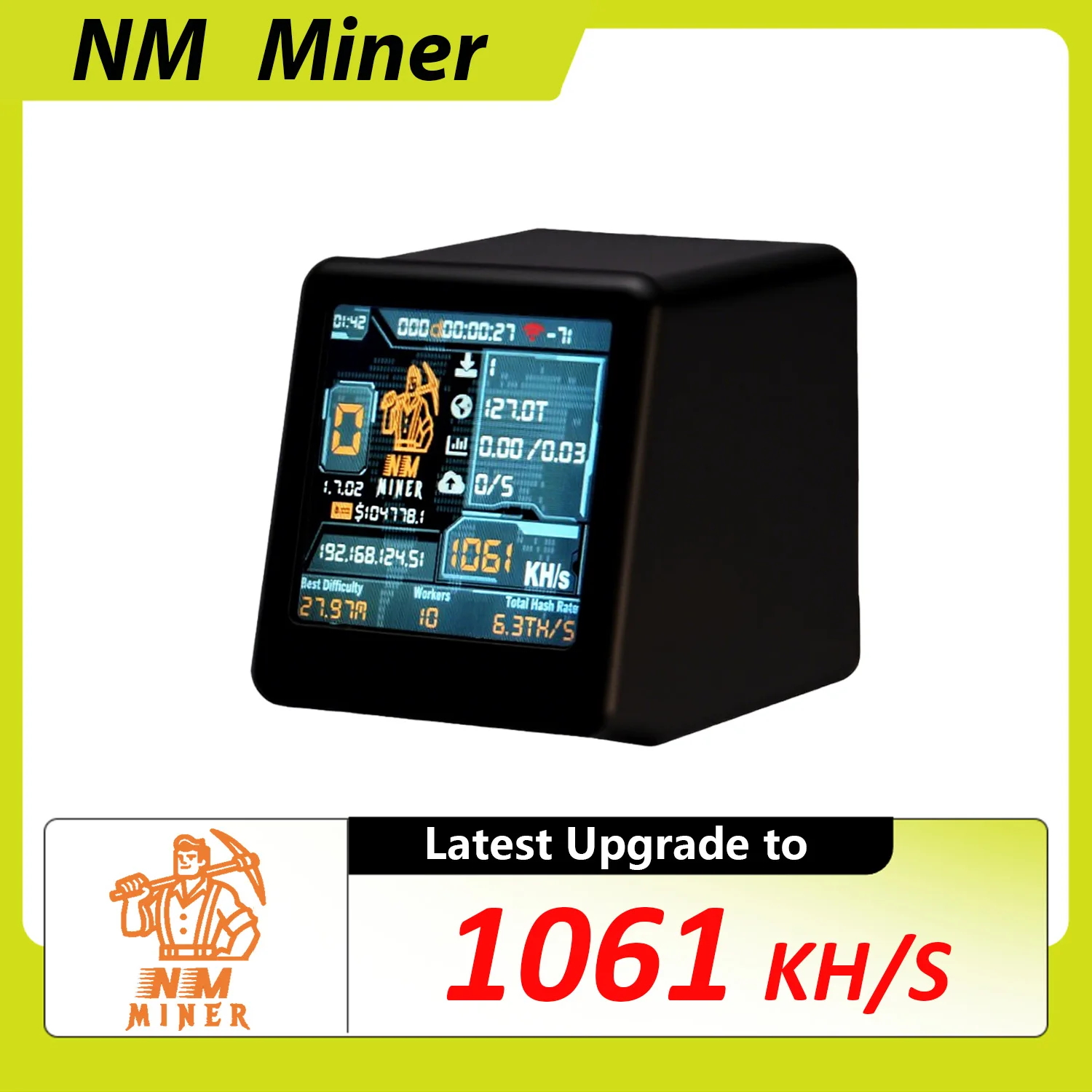 Nm tv nmminer officail smart tv 1060kh/s melhor nerdminer v2 esp32 btc solo lottery mineiro & presente inteligente casa silencioso relógio de mesa