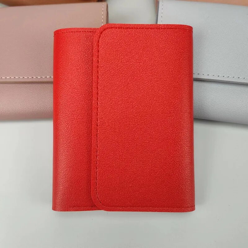 Portafoglio da donna corto semplice Porta biglietti per studenti Borsa per carte multifunzionale Cambia portafoglio lucido con sezione ultrasottile