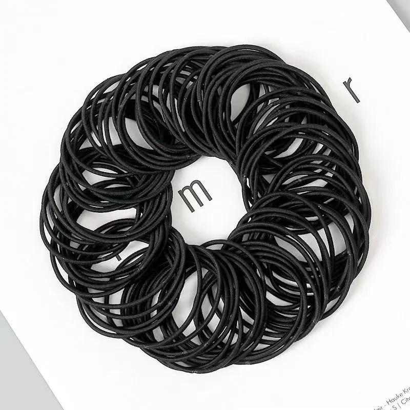 100 stks/set Vrouwen 3.5 CM Basic Nylon Elastische Haarbanden Paardenstaart Haar Chouchou Elastiekjes Hoofdband Haaraccessoires Hoofddeksels