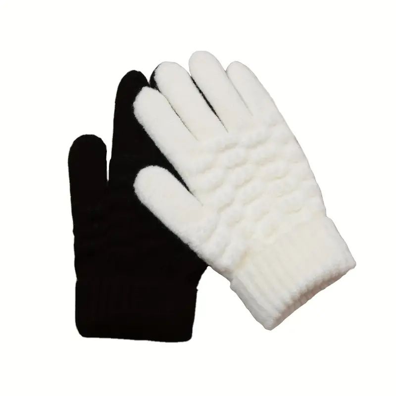 Luvas antiderrapantes espessadas de lã para tela sensível ao toque, quente e elegante, Jacquard, inverno