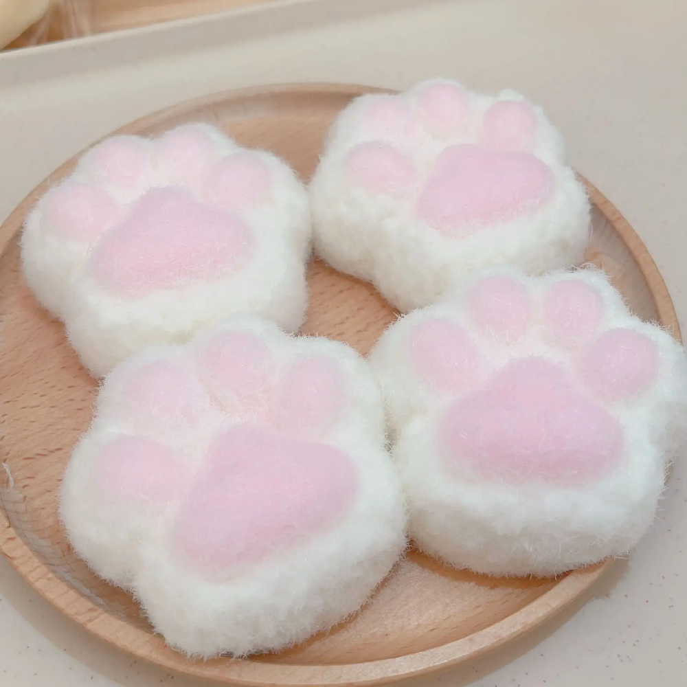 Mochi Taba Squishy NEW Fidget Toy Kawaii Plush Cat Paw Silicone Small Cute Pink Cat Foot Pinching Pinching and Decompressing Toy