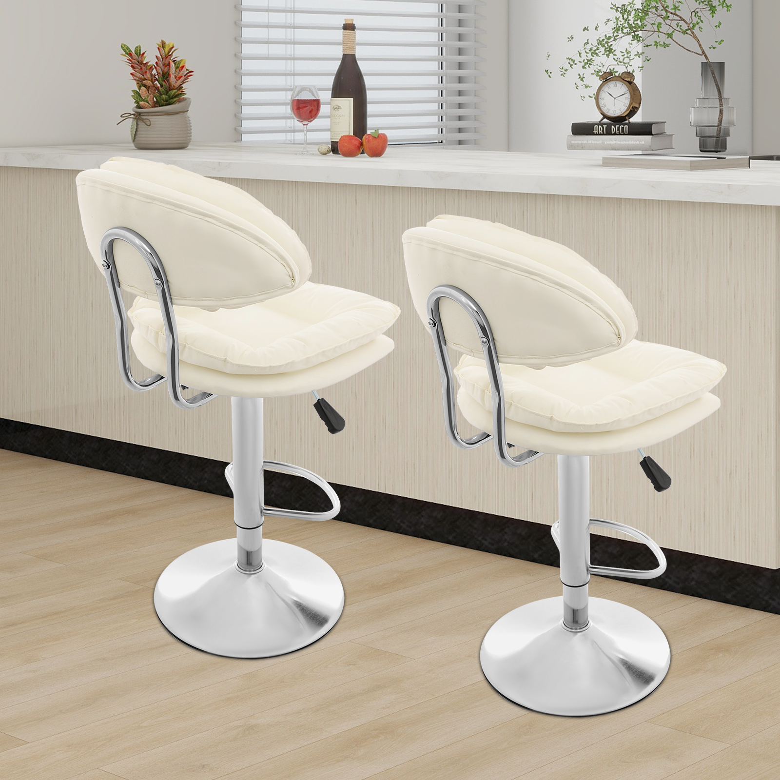 Höhenverstellbarer Barhocker 360° °   Drehbarer Stuhl, 2-teilig, Barhocker, hochflexibel, starke Tragfähigkeit für Bars, Esszimmer
