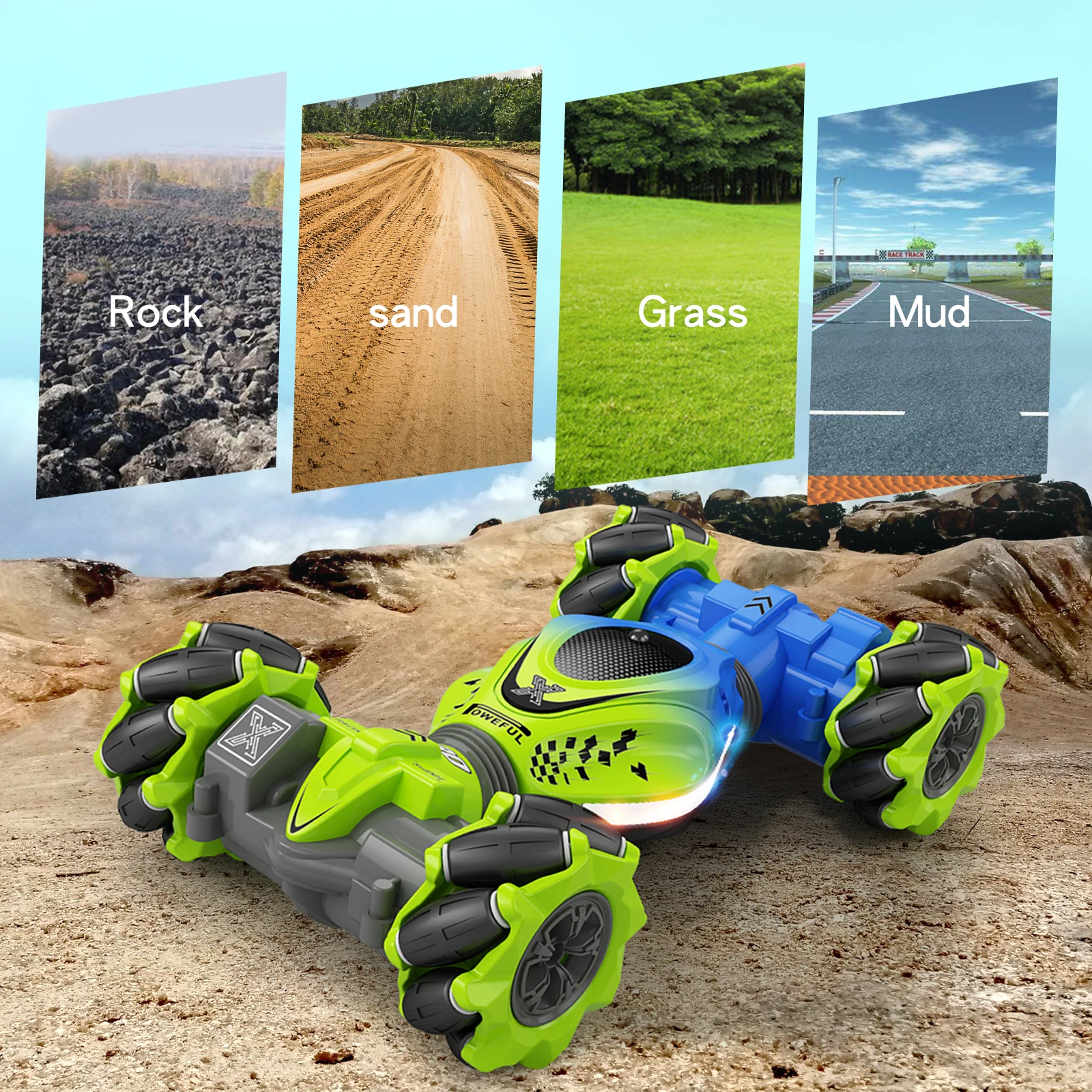 4WD RC รถของเล่น 2.4G วิทยุรีโมทคอนโทรลรถยนต์ RC นาฬิกา Gesture Sensor หมุน Twist Stunt Drift รถของเล่นสําหรับเด็กเด็ก