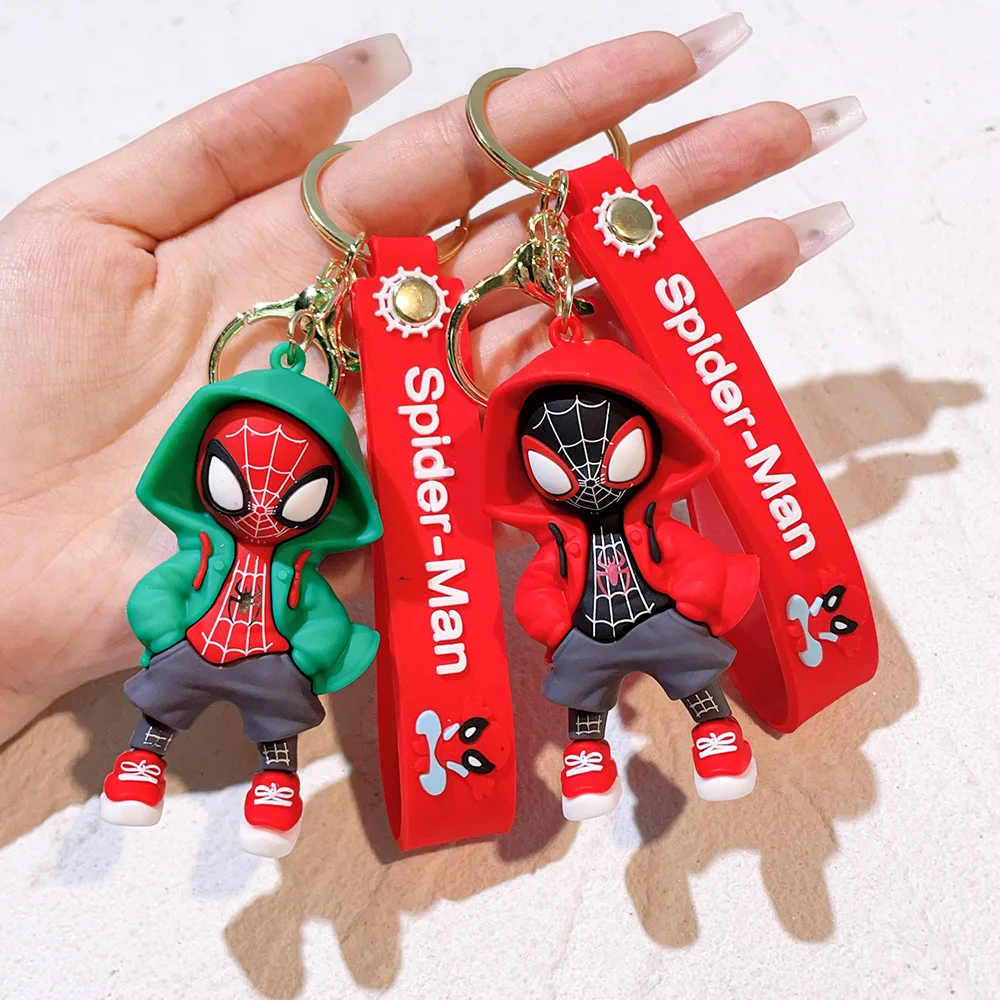 Marvel Spider Man Cute Doll Widget Action Figures Avengers Iron Man Captain America Keychain Bag Keyring Widget Birthday Gifts