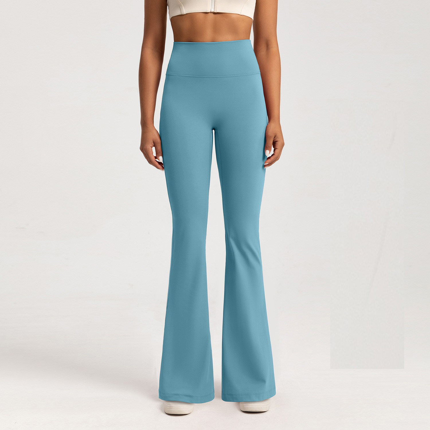 Mallas de Yoga de gama alta, pantalones de Yoga ajustados, pantalones de pierna ancha de cintura alta, pantalones transpirables para gimnasio, mallas deportivas informales con campana para mujer