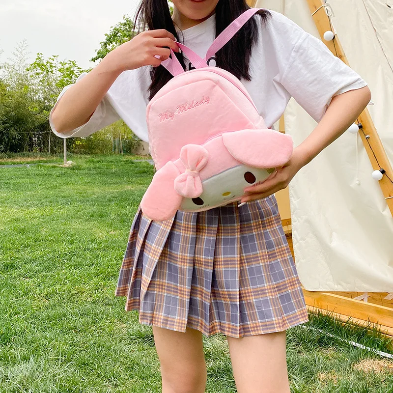 Kawaii Cartoon Pluche Mymelody Hellokitty Rugzak Leuke Mode Kuromi Cinnamoroll Grote Capaciteit Student Schooltas Meisjes Geschenken