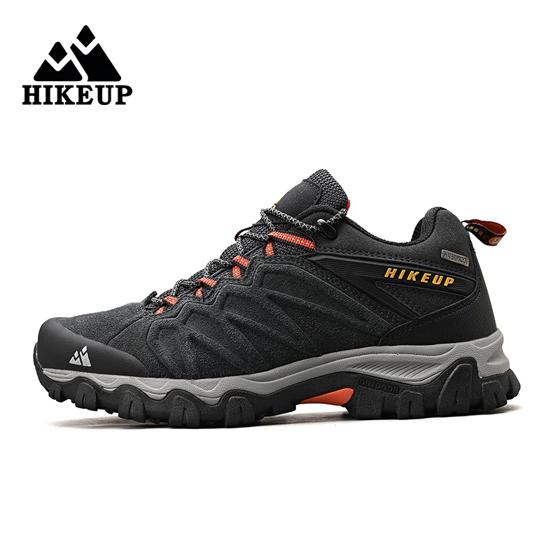 HIKEUP-Chaussures de Randonnée en Cuir Durables pour Homme, Baskets de dehors en Plein Air, de Trekking, d'Escalade et de html à Lacets, Haute Qualité