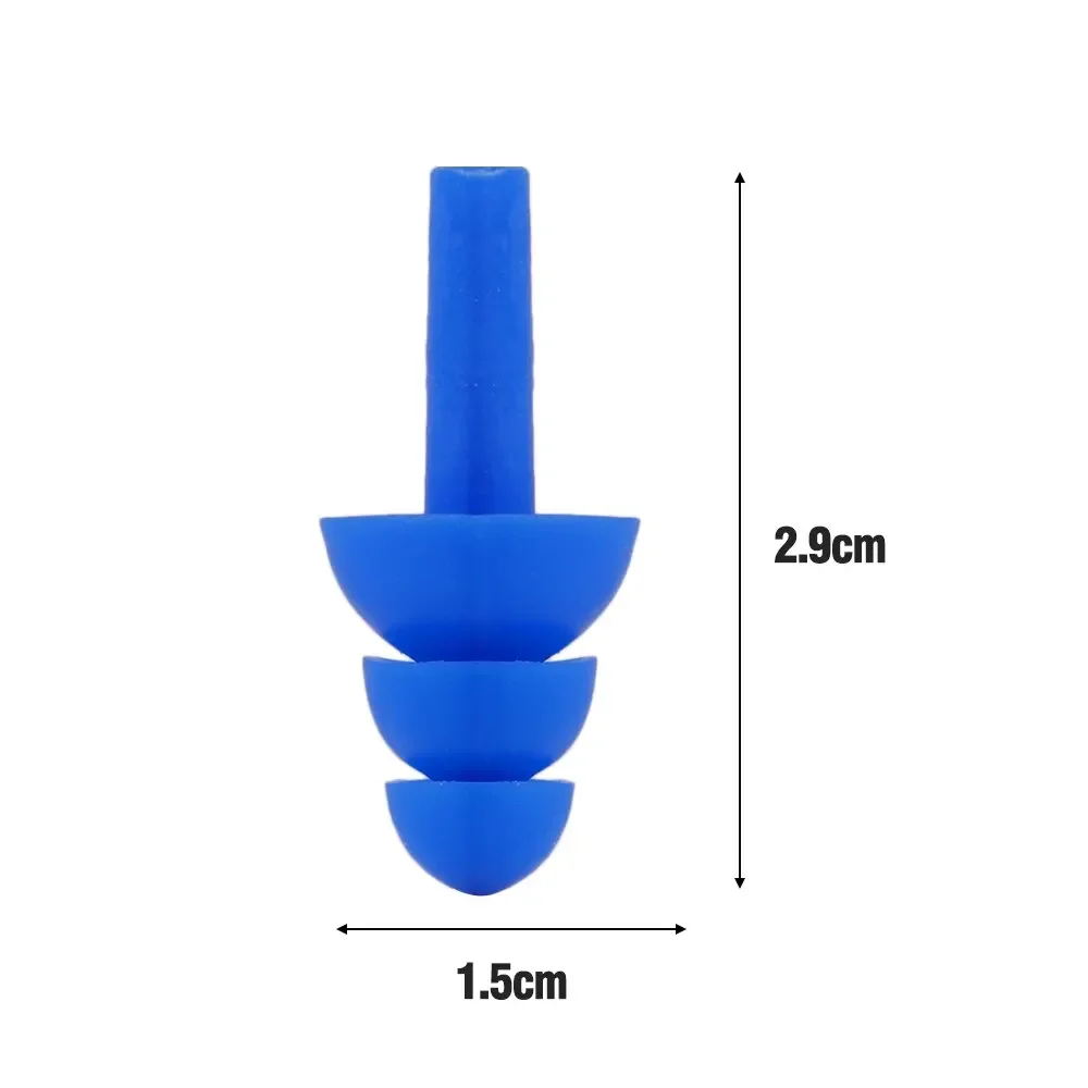1 par de tapones para los oídos de silicona suave, tapones para los oídos impermeables para nadar, ruido reutilizable