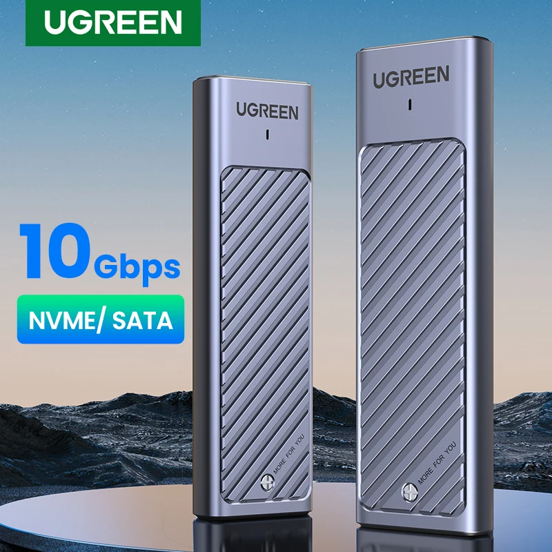 Адаптер UGREEN M.2 NVMe SATA SSD, 10 Гбит/с, USB 3,2 Gen2 USB C, внешний корпус с поддержкой ключей M и B & M