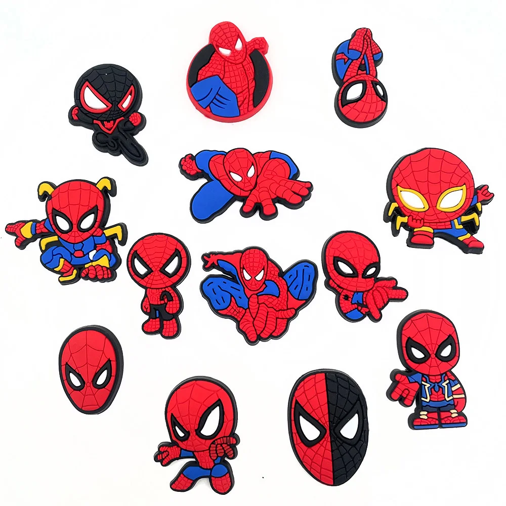 13 個スパイダーマンスパイダーマン靴チャーム漫画スーパーヒーロー靴アクセサリー宣言 DIY サンダルキッズギフトビーチバッグ装飾