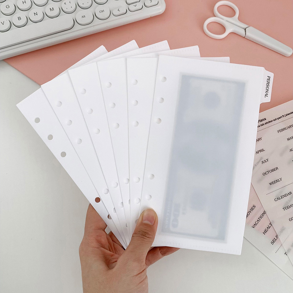 Divisores de índice de fichário a6/a6/a7, página de índice para caderno de folhas soltas, bolsa de arquivamento de documentos, artigos de papelaria, material de escritório