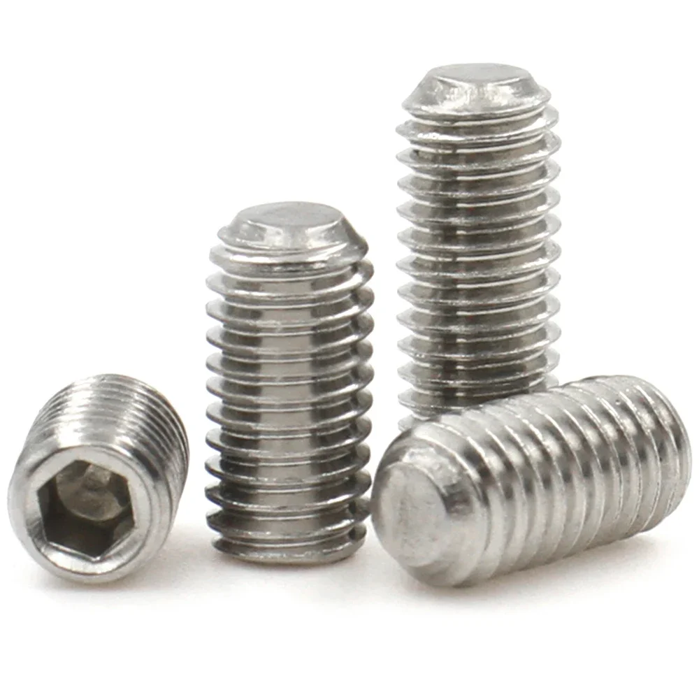 10 pçs m1.6 m2 m3 m4 m5 m6 m8 m10 304 aço inoxidável hex soquete conjunto parafuso copo ponto din916 sem cabeça hexágono soquete grub parafusos