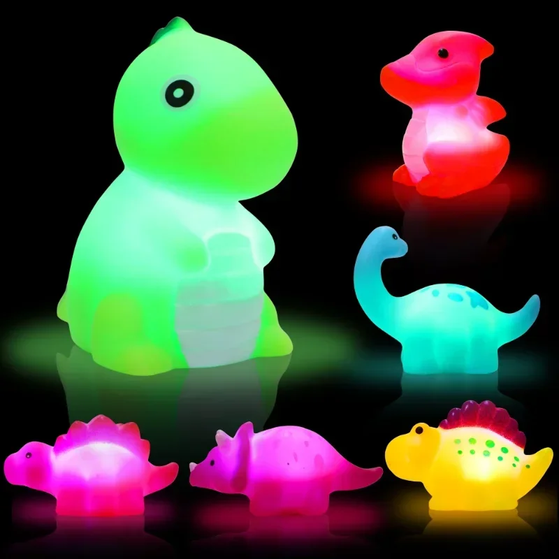 ชุดของเล่นของเล่นห้องน้ำรูปสัตว์น่ารักสำหรับเด็ก, 1/6ชิ้นของเล่นเรืองแสง LED สำหรับตลกของขวัญเด็ก