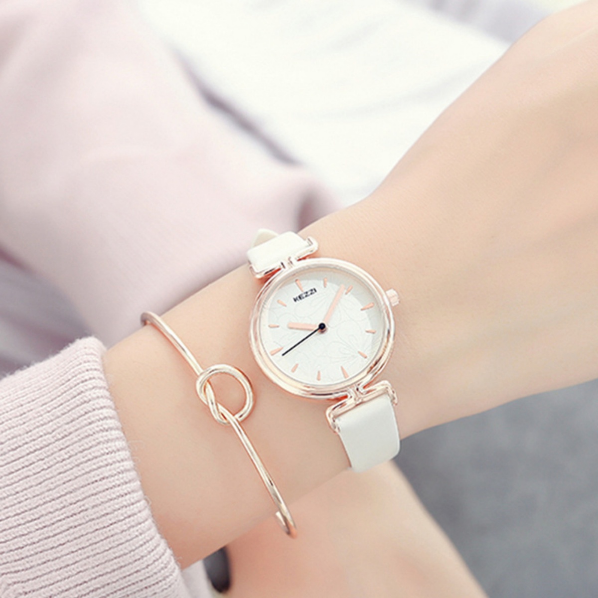 Korean Version Metal Solid Color Women Bracelet Accessories Electroplated Alloy Bracelet Jewellery Women