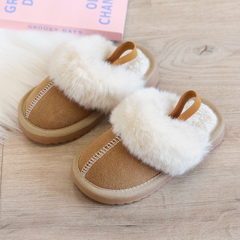 Kind Casual Britannien Stil Klassische Hausschuhe für Jungen Einfarbig Nähen Plüsch Warme Winter Kinder Mode Mädchen Baumwolle Schuhe Neue