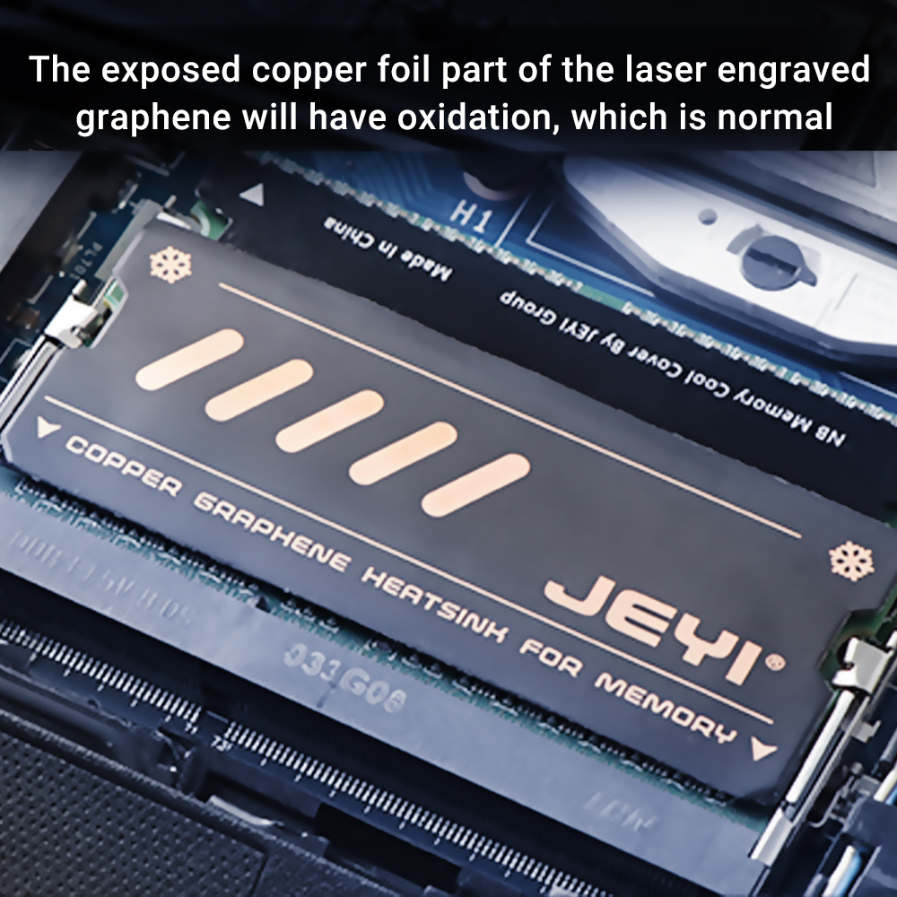 JEYI グラフェン ラップトップ RAM ヒートシンク、二層グラフェンと銅箔設計のクーラー メモリ ラジエーター DDR5 DDR4 DDR3 DDR2 用