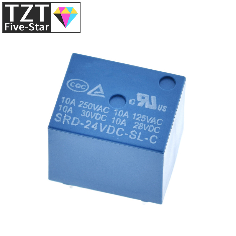 TZT Relays SRD-03VDC-SL-C SRD-05VDC-SL-C SRD-06VDC-SL-C SRD-09VDC-SL-C SRD-12VDC-SL-C 3V 5V 6V 9V 12V 24V 48V 10A 250VAC 5PIN